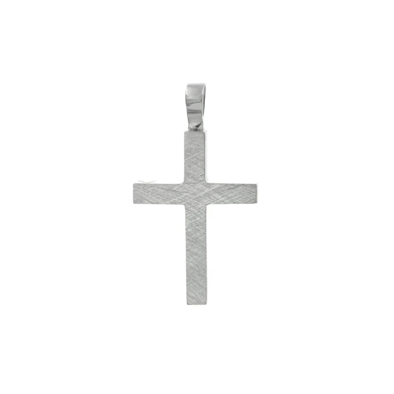 Βαπτιστικός Σταυρός Λευκόχρυσος 14Κ WGC096 (χωρίς αλυσίδα)