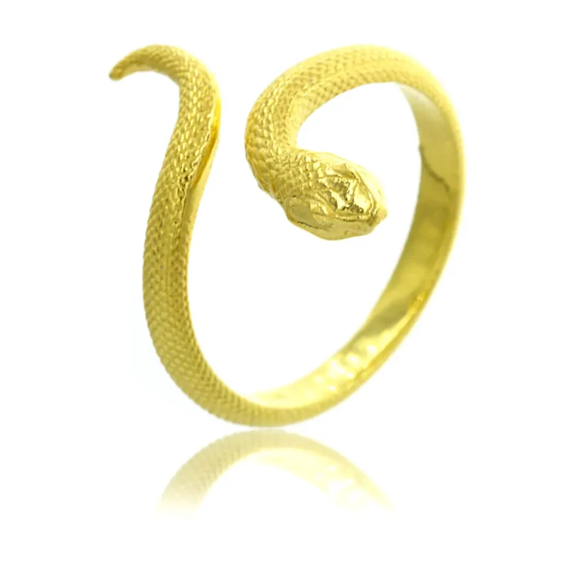 Ασημένιο Επιχρυσωμένο Δαχτυλίδι 925 | Φίδι | GD354