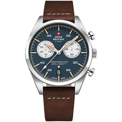 SWISS MILITARY By Chrono Brown Leather Strap  SM34090.04