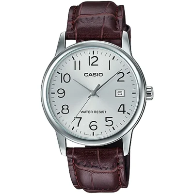 CASIO Collection Brown Leather Strap MTP-V002L-7B2UDF