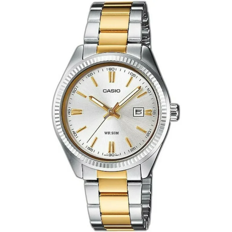 CASIO  Collection Two Tone Stainless Steel Bracelet  LTP-1302PSG-7AVEF
