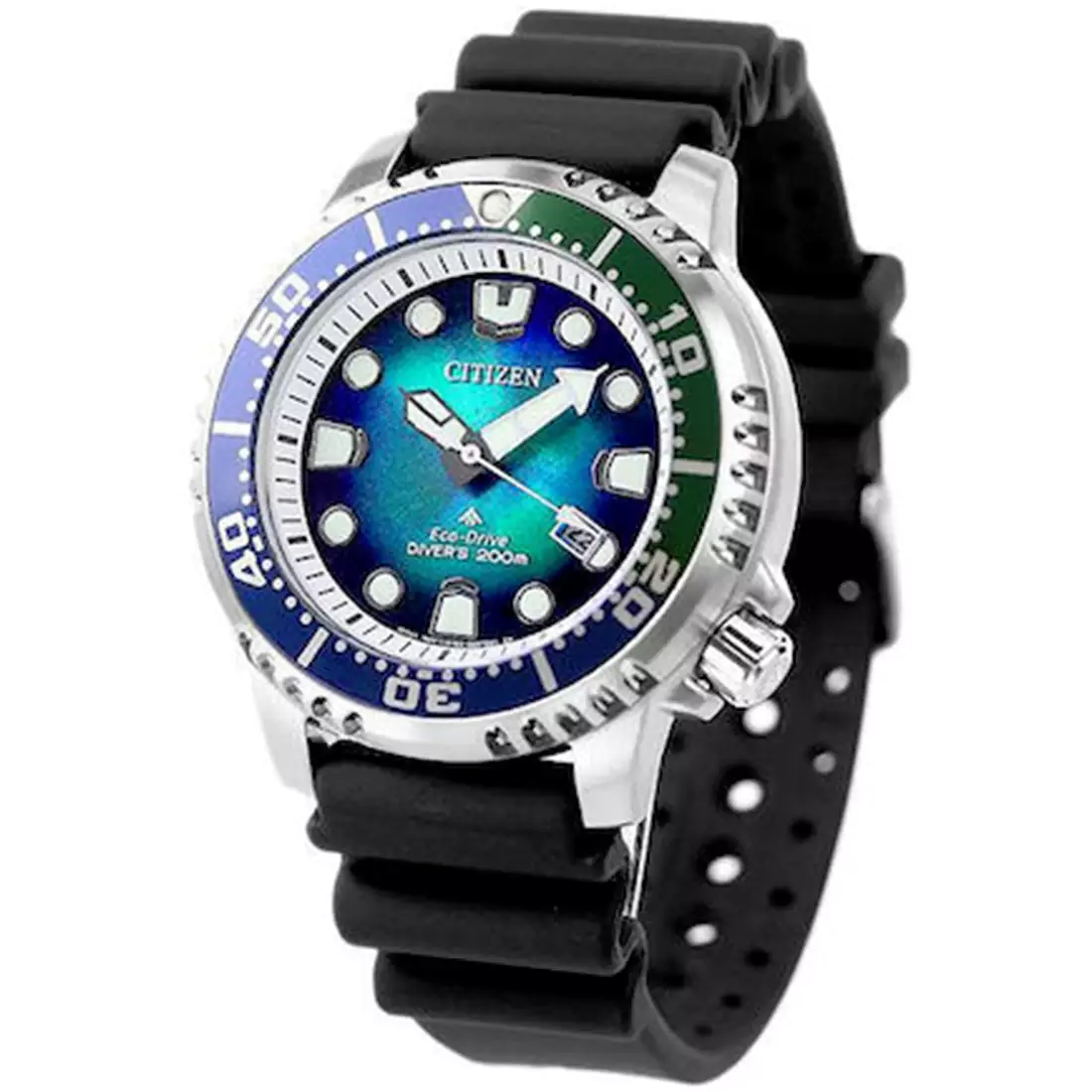 CITIZEN Promaster Marine Eco Drive Black Rubber Strap BN0166 01L
