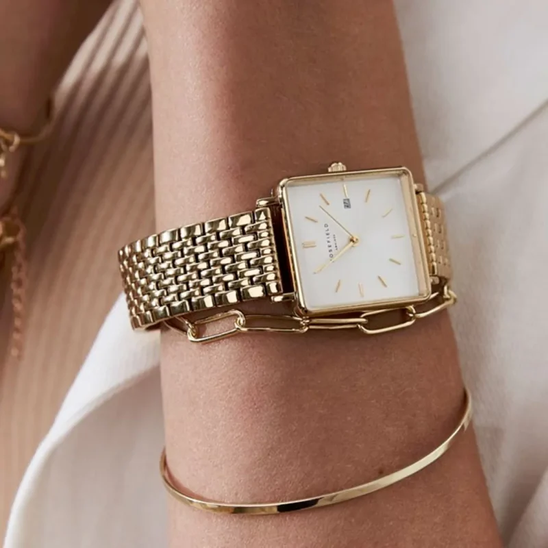 ROSEFIELD The Boxy Gold Stainless Steel Bracelet QWSG-Q09