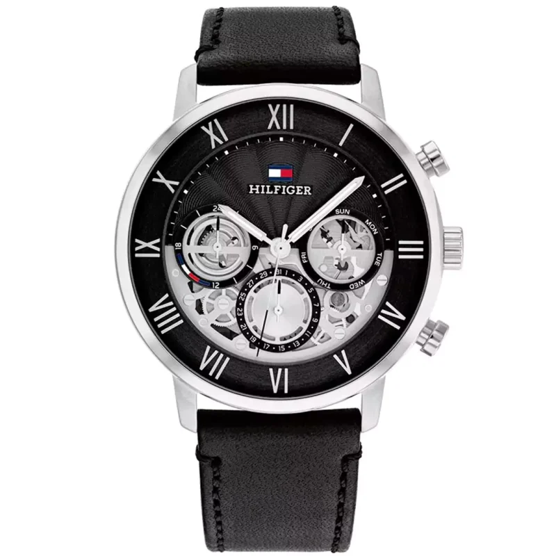 TOMMY HILFIGER Legend Black Leather Strap 1710565