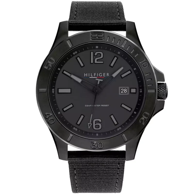 TOMMY HILFIGER Ryan Black Fabric Strap 1791993