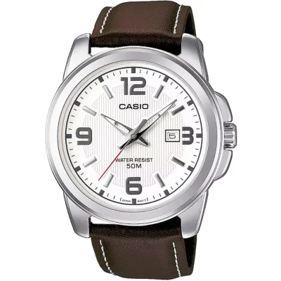 CASIO Collection Brown Leather Strap MTP-1314PL-7EVEF