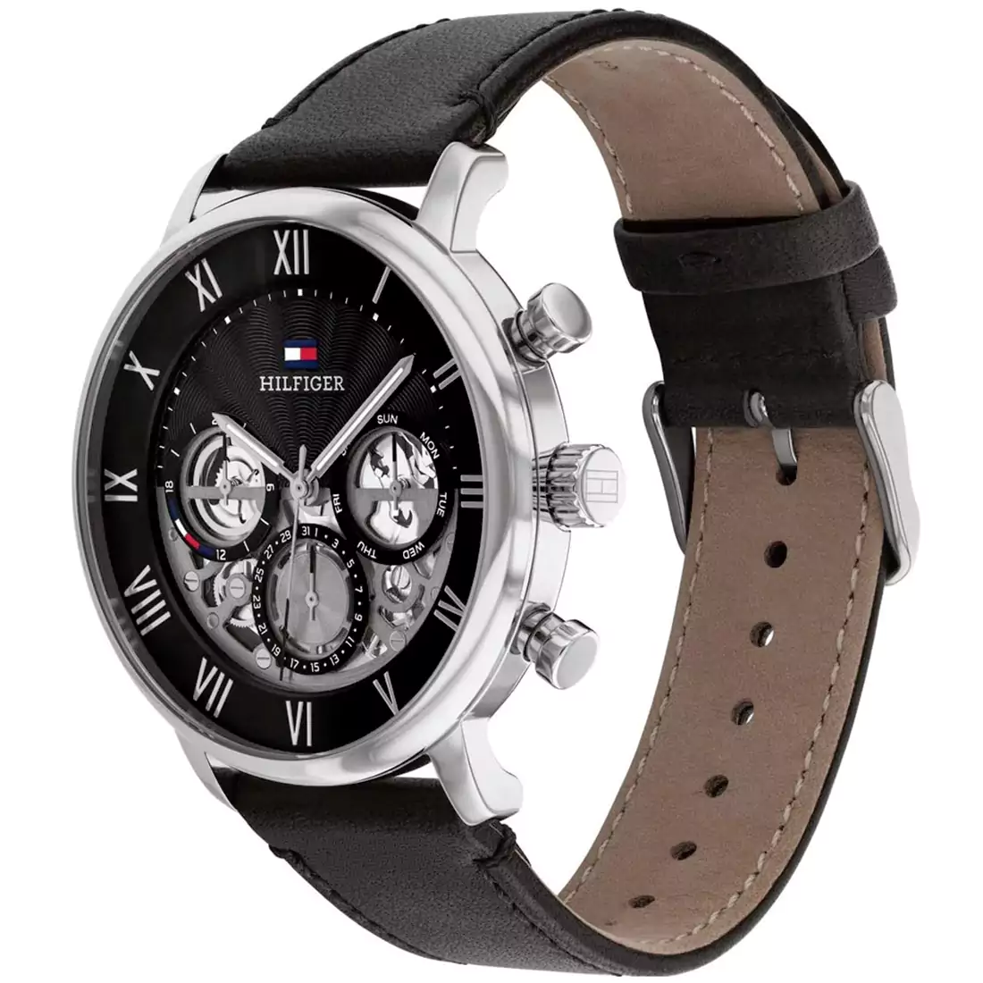 TOMMY HILFIGER Legend Black Leather Strap 1710565