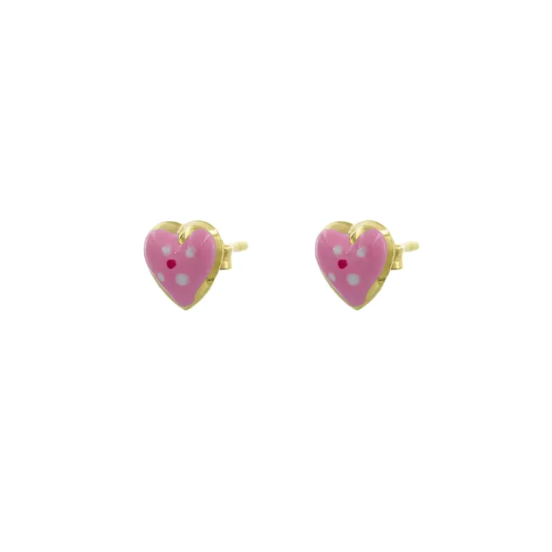 Παιδικά Χρυσά Σκουλαρίκια Κ9 | Καρδιά | PS069