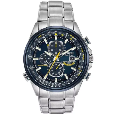CITIZEN Eco-Drive Radio Controlled Blue Angels Stainless Steel Bracelet AT8020-54L