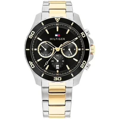 TOMMY HILFIGER Sport Dual Time Two Tone Stainless Steel Bracelet 1792095
