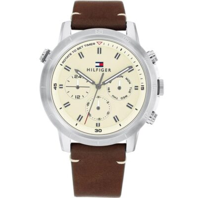 TOMMY HILFIGER Troy Multifunction Brown Leather Strap 1792102