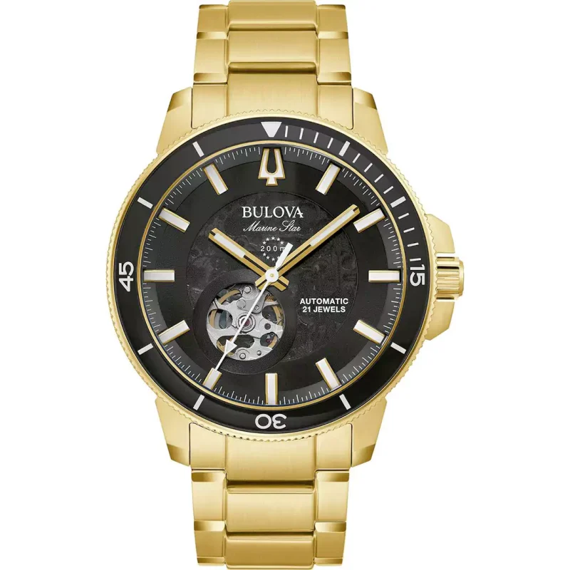 BULOVA Marine Star Auto Gold Stainless Steel Bracelet 97A174