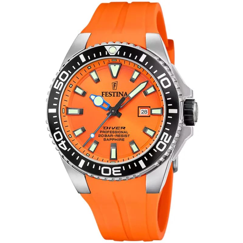 FESTINA Divers Sapphire Orange Rubber Strap F20664/4