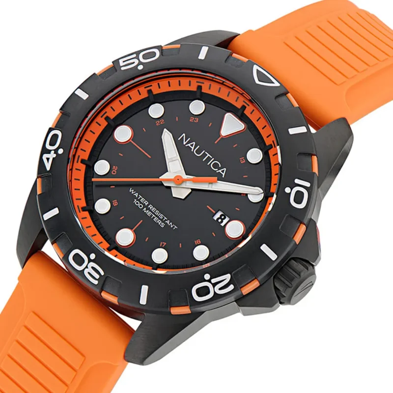 NAUTICA NSR Orange Rubber Strap NAPNRS405