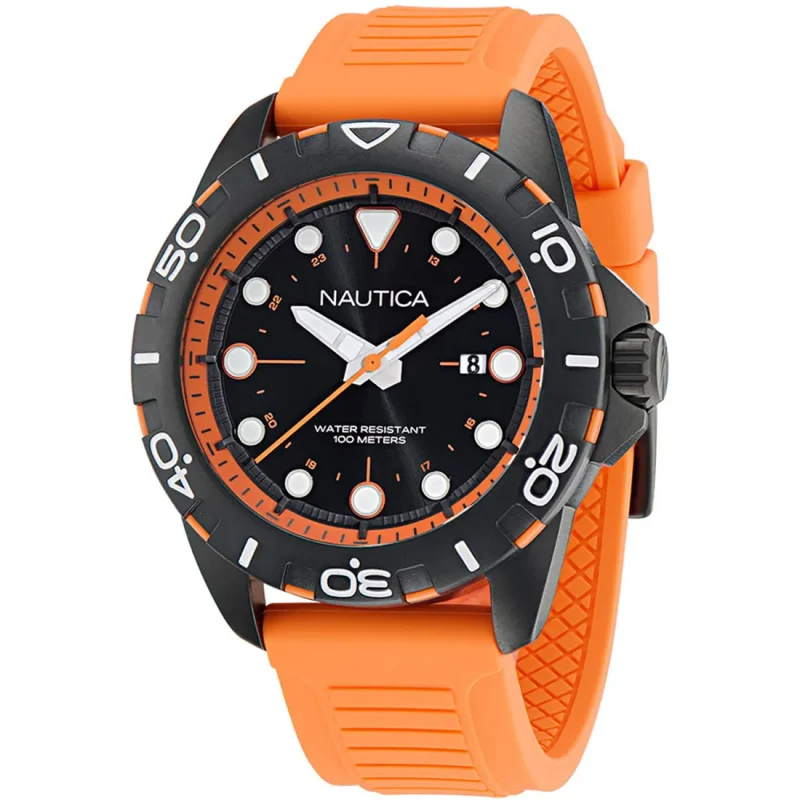 NAUTICA NSR Orange Rubber Strap NAPNRS405