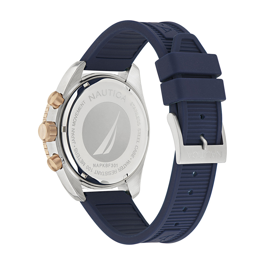 NAUTICA Key Biscane Vintage Blue Rubber Strap NAPKBF301
