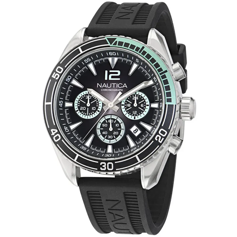 NAUTICA Biscane Black Rubber Strap NAPKBF305