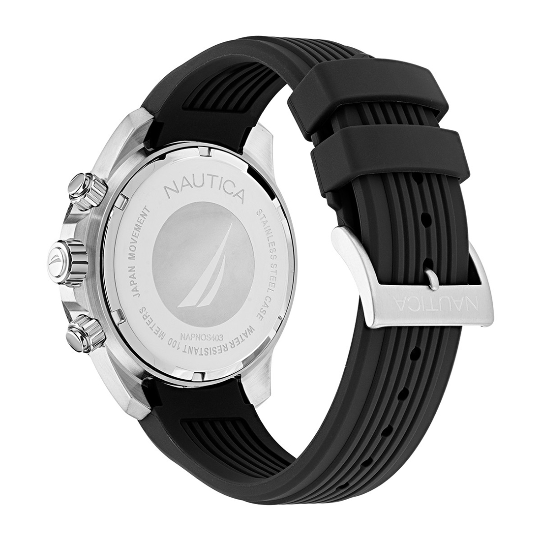 NAUTICA One Chronograph Black Rubber Strap NAPNOS403