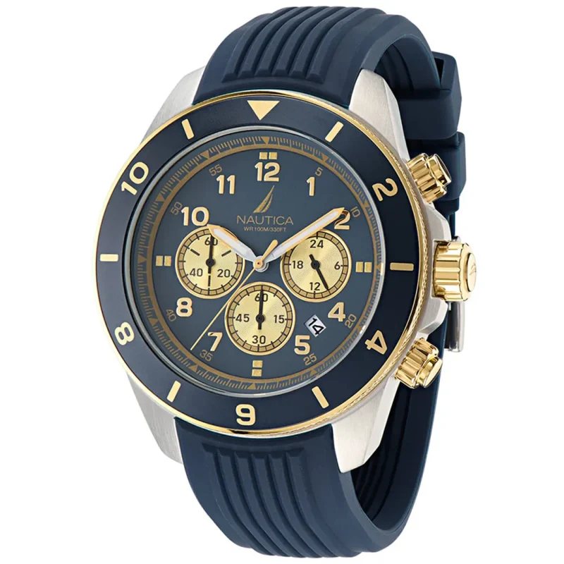 NAUTICA One Eco Chrono Blue Rubber Strap NAPNOS404