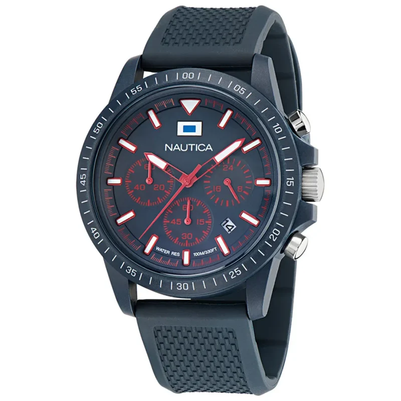 NAUTICA One Eco Chrono Blue Rubber Strap NAPNOS4S2