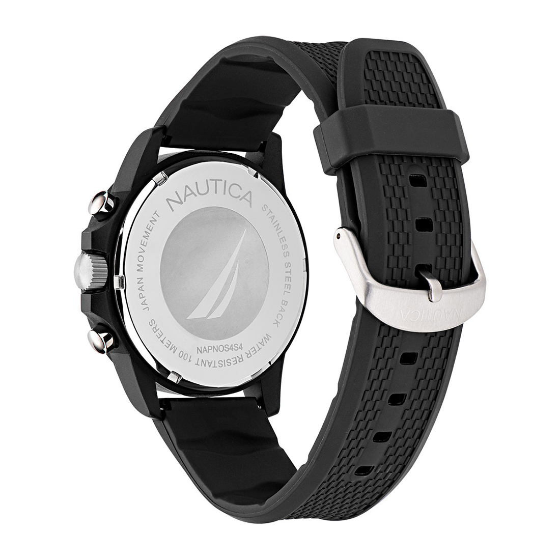NAUTICA One Eco Chronograph Black Rubber Strap NAPNOS4S4