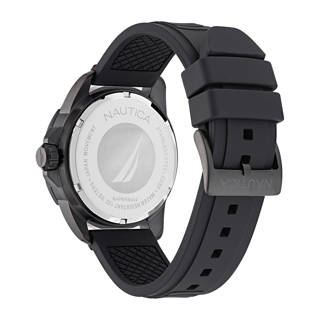 NAUTICA NSR Black Rubber Strap NAPNRS404