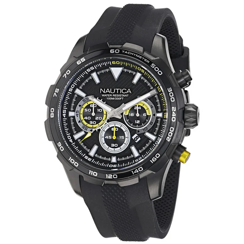 NAUTICA NST Black Rubber Strap NAPNSF306