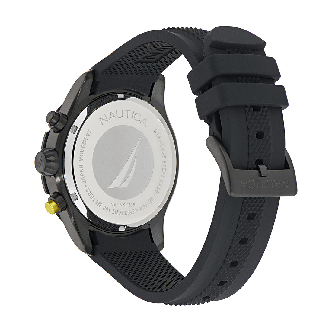 NAUTICA NST Chronograph Black Rubber Strap NAPNSF306