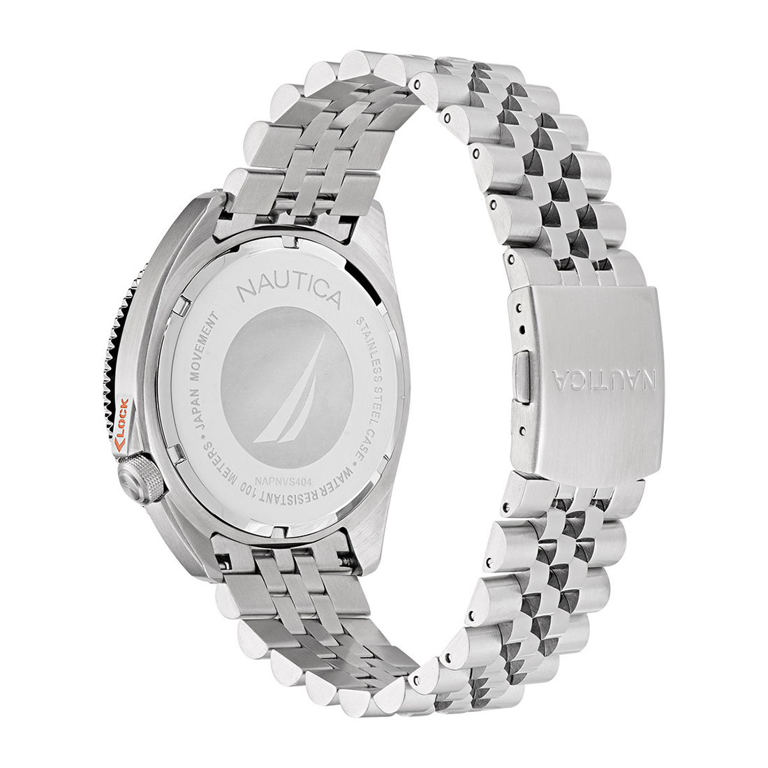 NAUTICA Vintage Solar Powered Silver Stainless Steel Bracelet NAPNVS404