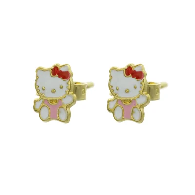 Παιδικά Χρυσά Σκουλαρίκια Κ9 | Hello Kitty | PS071
