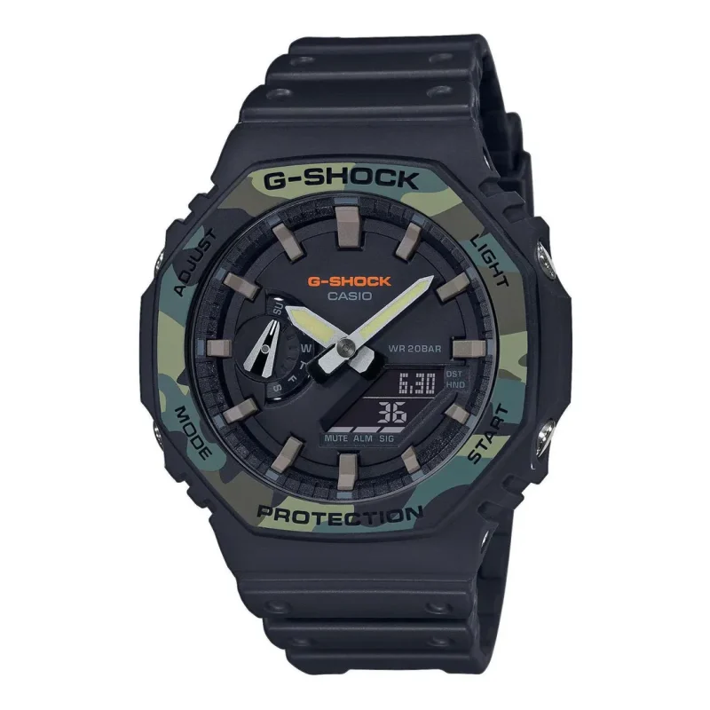 CASIO G-SHOCK Chronograph Black Rubber Strap GA-2100SU-1AER