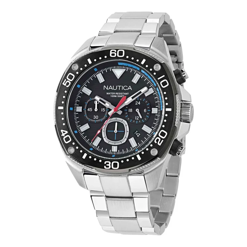 NAUTICA NCT Bluesail Chronograph Silver Stainless Steel Bracelet NAPBSF406