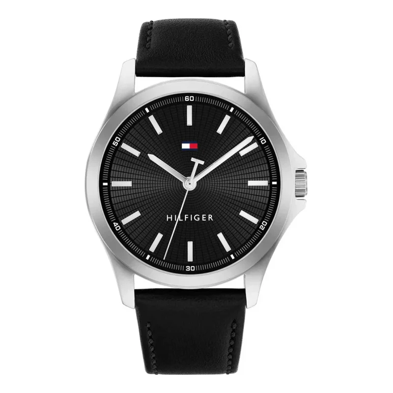 Tommy Hilfiger Sport Black Leather Strap 1710668