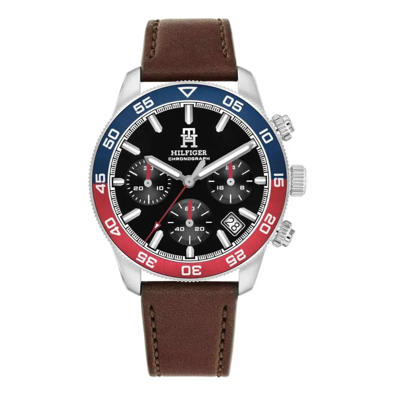 TOMMY HILFIGER Sport Brown Leather Strap 1792166