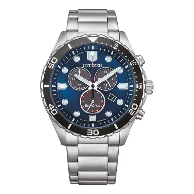 CITIZEN Eco-Drive Chronograph Silver Stainless Steel Bracelet AT2560-84L