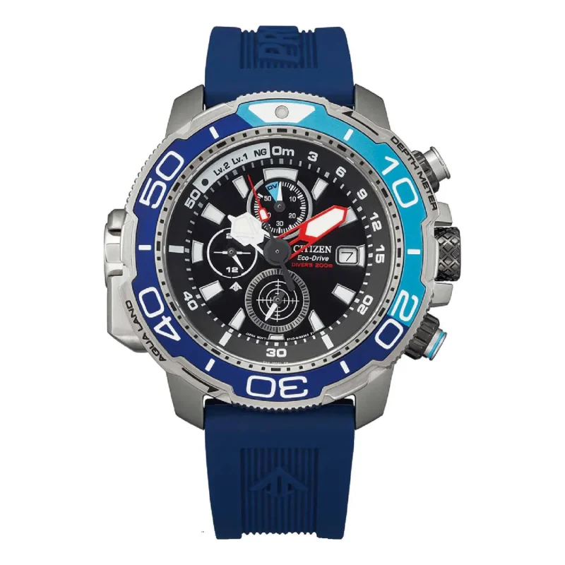 CITIZEN Promaster Aqualand Eco-Drive Chronograph Blue Polyurethane Strap BJ2169-08E