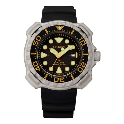 CITIZEN Promaster Eco-Drive Divers Black Rubber Strap BN0220-16E