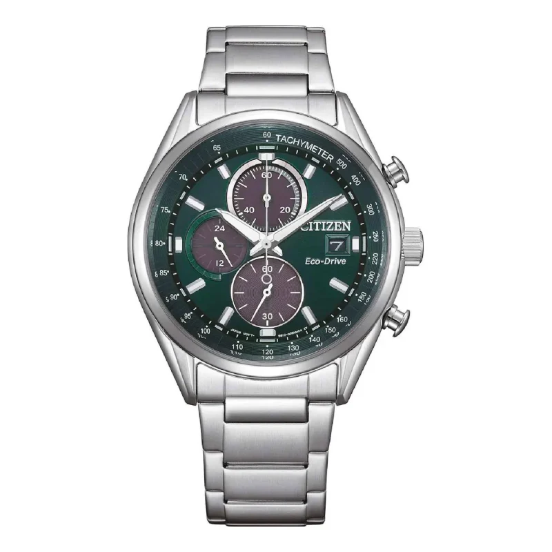 CITIZEN Eco-Drive Chronograph Silver Stainless Steel Bracelet CA0459-79X