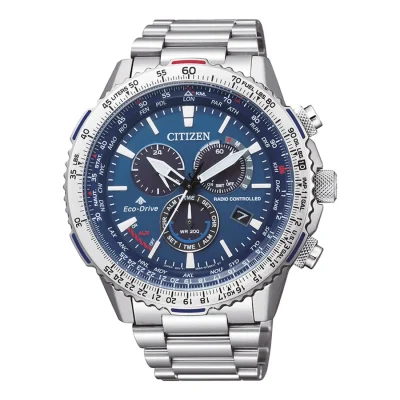 CITIZEN Promaster Radio-Controlled Eco-Drive Silver Stainless Steel Chronograph CB5000-50L