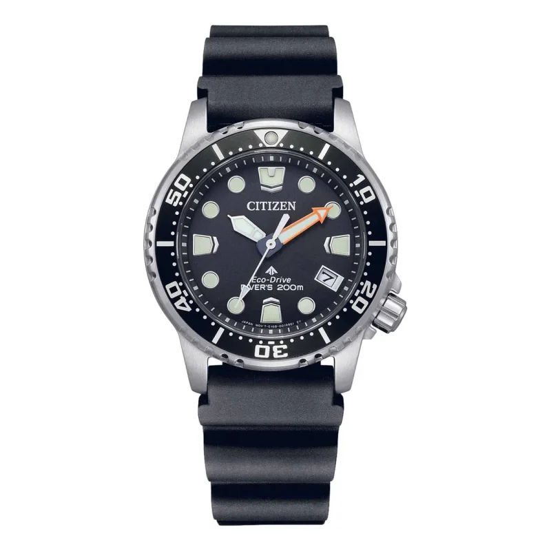 CITIZEN Promaster Eco-Drive Divers Black Polyurethane Strap EO2020-08E