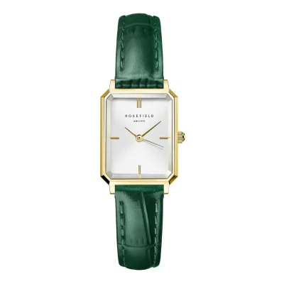 ROSEFIELD The Octagon XS Green Leather Strap OWGLG-O86