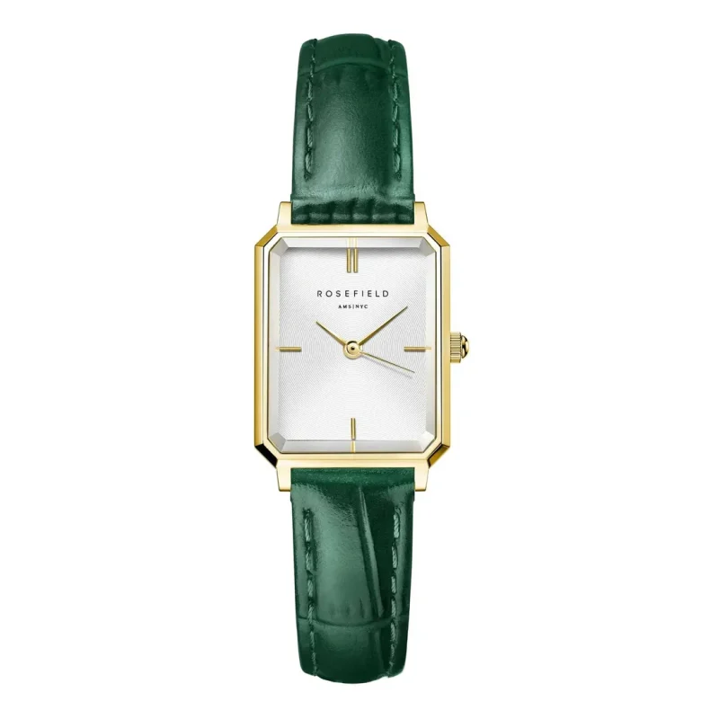 ROSEFIELD The Octagon XS Green Leather Strap OWGLG-O86