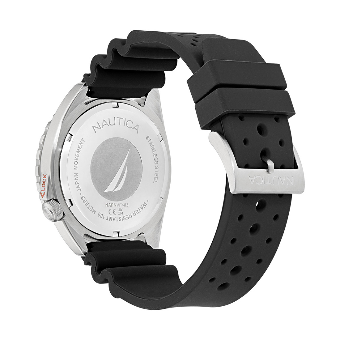 NAUTICA Vintage Solar Powered Black Silicone Strap NAPNVF403