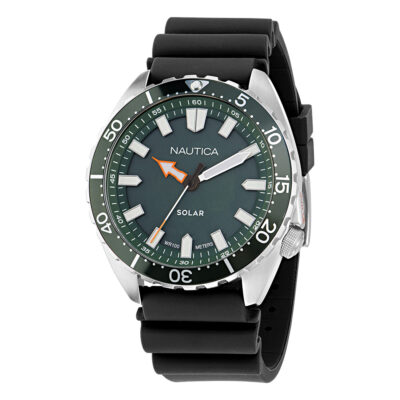 NAUTICA Vintage Solar Powered Black Silicone Strap NAPNVF403