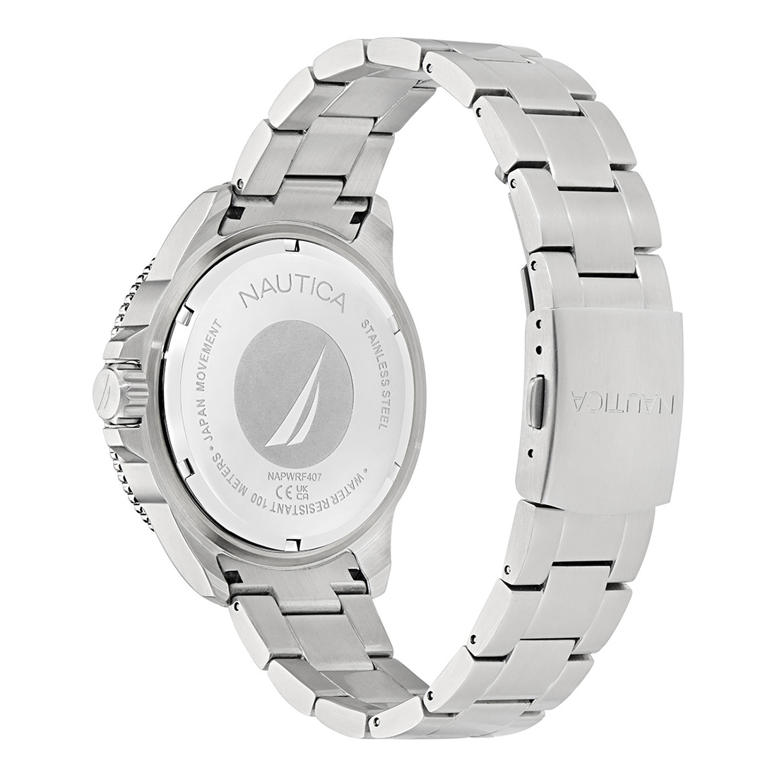 NAUTICA NCT Windrose Silver Stainless Steel Bracelet NAPWRF407