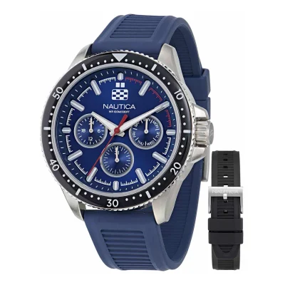 NAUTICA NCT Windrose Blue Silicone Strap Gift Set NAPWRF409