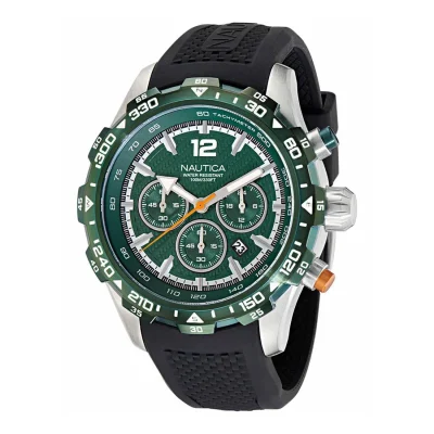 NAUTICA NST Chronograph Black Silicone Strap NAPNSS407