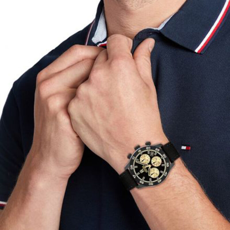 TOMMY HILFIGER TH85 Black Leather Strap 1792182