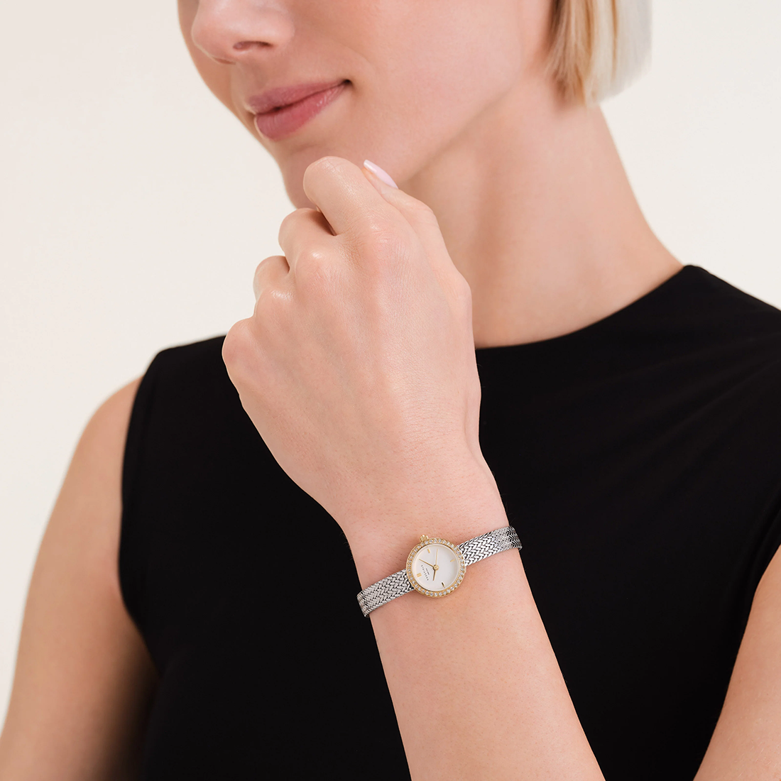 ROSEFIELD Mini Small Edit Two Tone Stainless Steel Bracelet MWSMG-M06