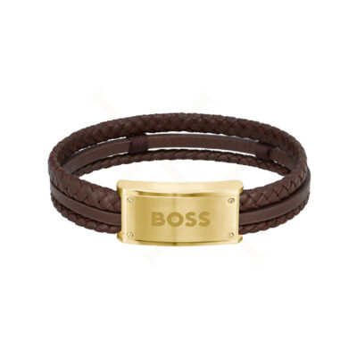 BOSS | Βραχίολι | Ανοξείδοτο Ατσάλι & Δέρμα | 1580424